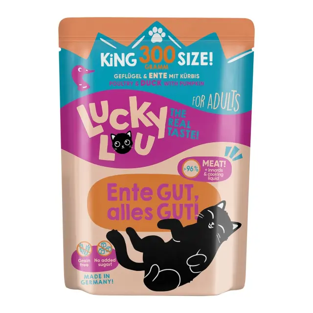 Lucky Lou LifeStage Adult Πουλερικά & Πάπια (με Κολοκύθα)Grain Free – GMO Free – Sugar Free 300gr