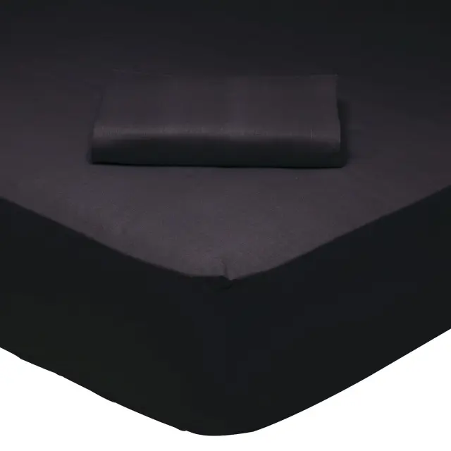 Σεντόνι μεμονωμένο Best υπέρδιπλο 170x200+35cm με λάστιχο das home Μαύρο