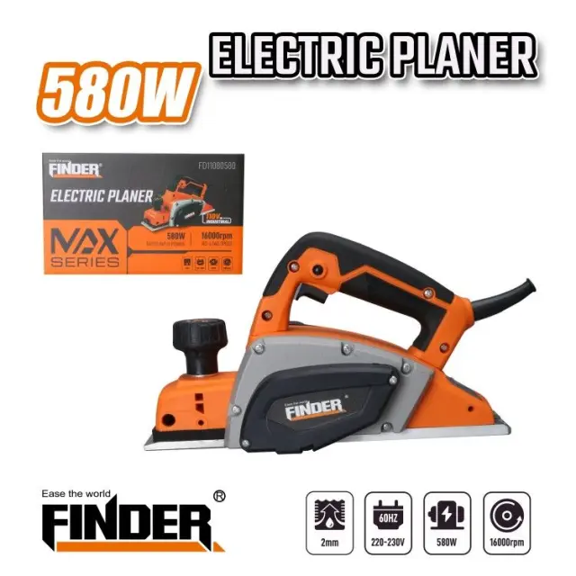 Χειροκίνητη ηλεκτρική πλάνη ξύλου - 580W - Finder - 198365 2