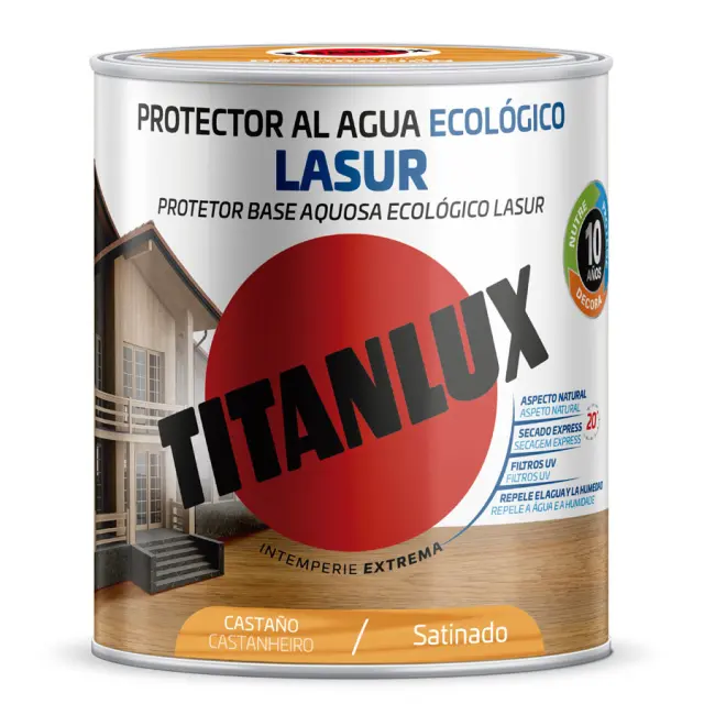 Βερνίκι Εμποτισμού Νερού TITAN TINAXYL LASUR COLOR AGUA CASTANO 750ml