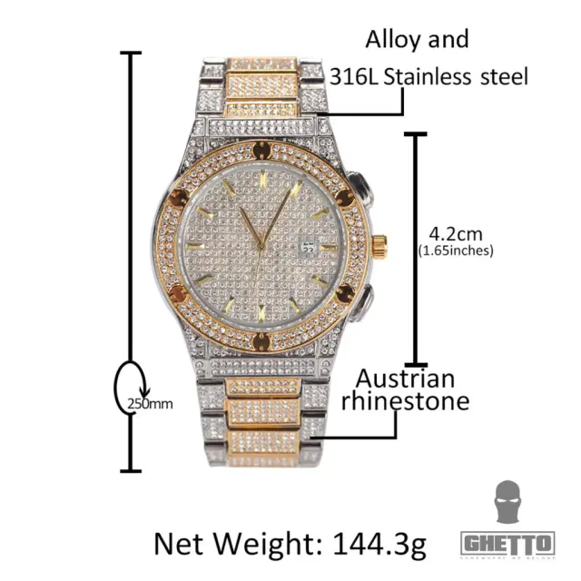 Ghetto Trend Watch Full Iced Round Shape Bling Bling 3