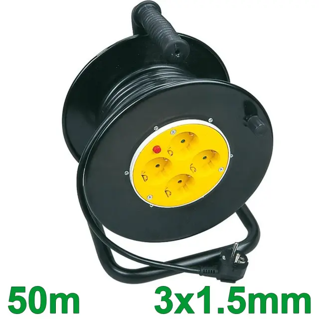 EUROLAMP 147-47045 Μπαλαντέζα Καρούλι 4 Θέσεων 25m 3×1,5mm²