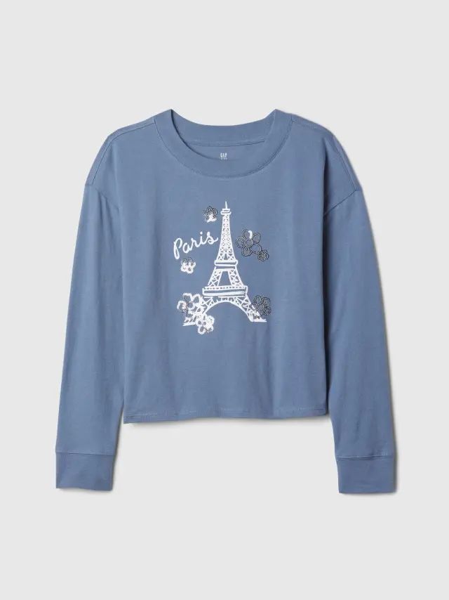 Μπλε Ls Elevated Graphic Μπλούζα bainbridge blue - XS