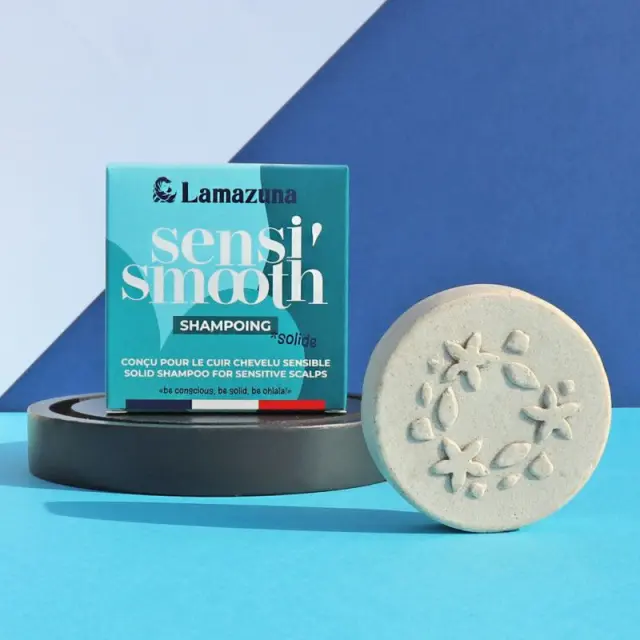 Lamazuna Solid Shampoo Sensitive Scalp Sensi'smooth - Φυσικό Στερεό Σαμπουάν για Πιτυρίδα & Ευαίσθητο Τριχωτό Κεφαλής με Παιώνια 2