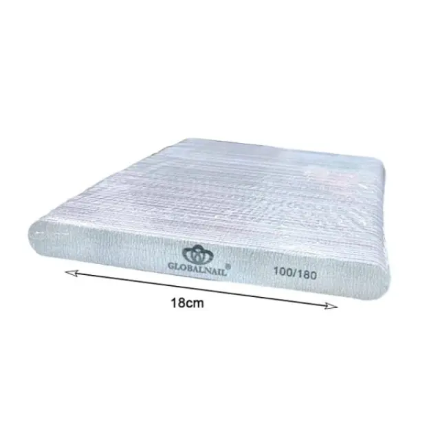 Globalnail Λίμα νυχιών Διπλής Όψης 100/180 50τμχ - Nail File 50pcs 039483