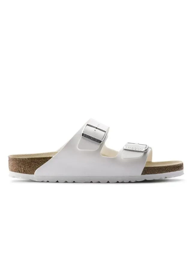 Birkenstock Πέδιλα Unisex Birko-Flor(ανθεκτικό υλικό της Birkenstock-επιτρέπει την επαφή με το νερό) Άσπρο BIR/ARIZONA 051733 WEISS 3