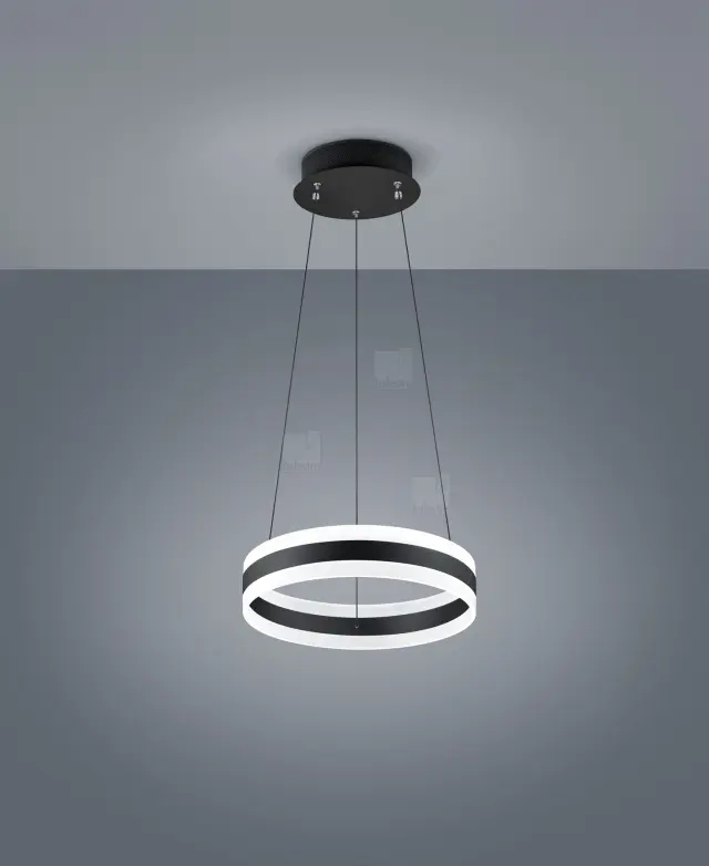 LIV Κρεμαστή Λάμπα Οροφής LED Ματ Μαύρη 400mm - Άμεσο/Έμμεσο Φως Μαύρο