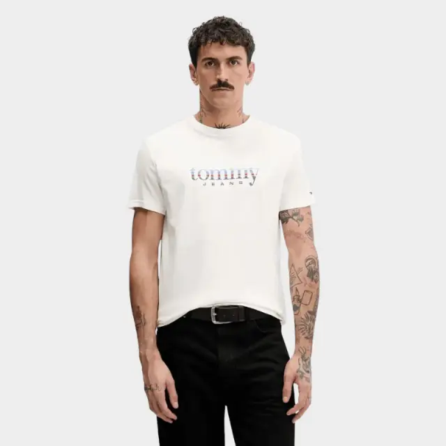 Tommy Hilfiger - Ανδρικό T-Shirt Entry Dna Slim Fit DM0DM22333-YBH Λευκό - XL