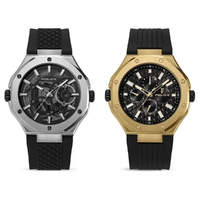 Police Dual Men's Watch Black Silicone Strap PEWGQ0081901