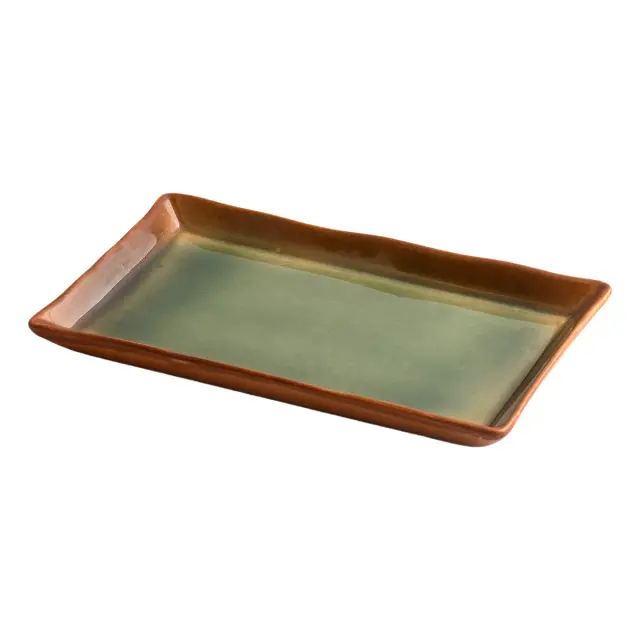 Beauty Home Πιατέλα πορσελάνης Gaia Αrt 7701-1 19x12 Πράσινη 2