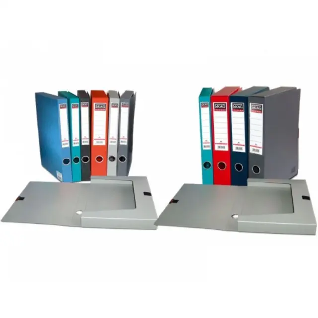 Κουτί Α4 PP με Κούμπωμα 6cm Ράχη Ανθρακί (Skag)