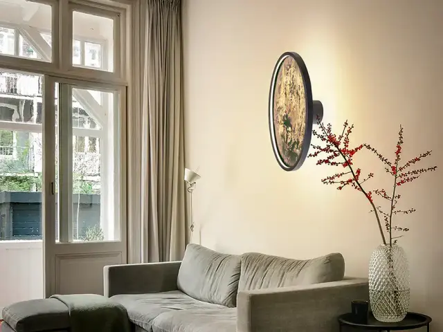 Φωτιστικό τοίχου Stone black LED CCT D60 με slate όψη Γκρί Μαύρο Σκούρο Γκρί