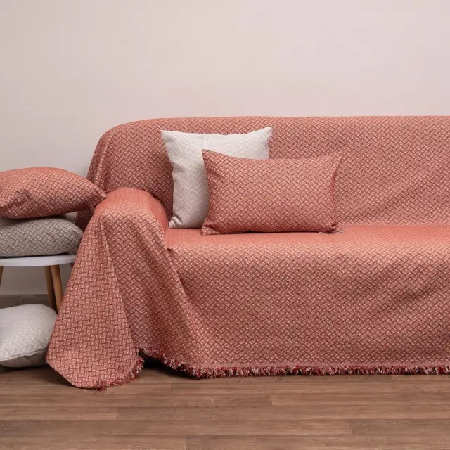 Ριχτάρι Τετραθέσιο 180x320 Viopros 2219 Τερρακότα 100% Chenille