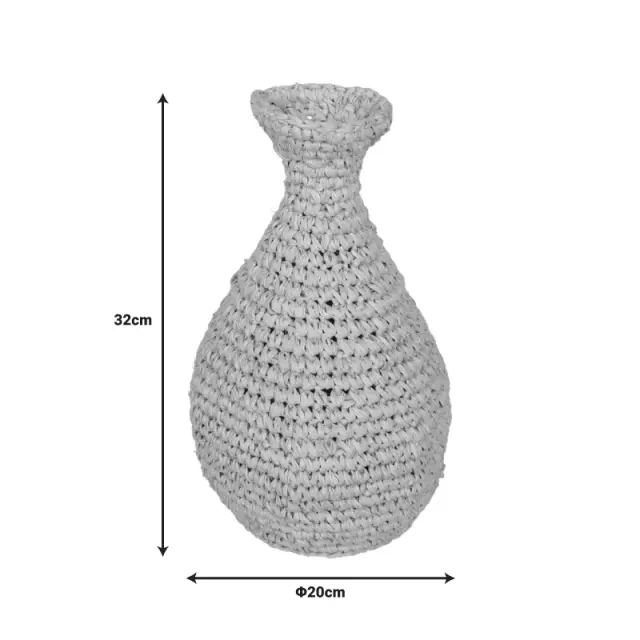 Βάζο Sannery I Inart sisal σε φυσική απόχρωση Φ20x32εκ 2