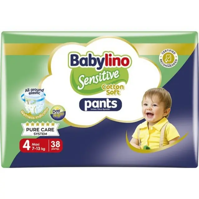 Babylino Pants Unisex No4 Maxi 7-13kg (38τεμ) – Πάνες Βρακάκι για Άνεση & Εκμάθηση