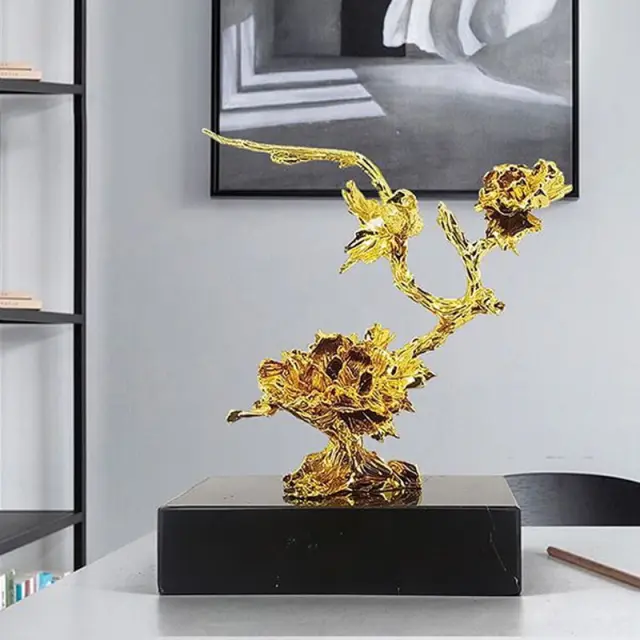 Χρυσό Διακοσμητικό με Μαρμάρινη Βάση - Gold Sculpture Decor 0107007 2