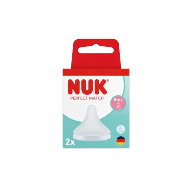 Nuk Perfect Match Θηλή Σιλικόνης Flow Control 6+μηνών, 2τεμ