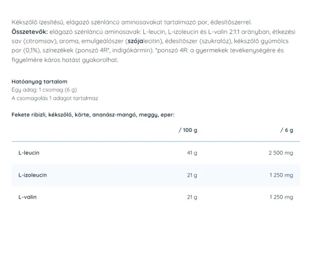 Nutriversum 2:1:1 BCAA Sugar Free Powder Blue Grape, 1 serving 2
