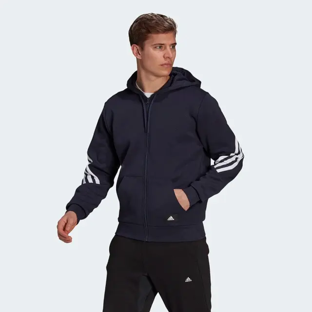 adidas Sportswear Three Stripes Fullzip (H39778-Navy Blue) - Μπλέ - S