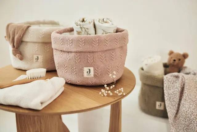 Πλεκτό Καλάθι Αποθήκευσης Grain Knit Wild Rose – Jollein 3