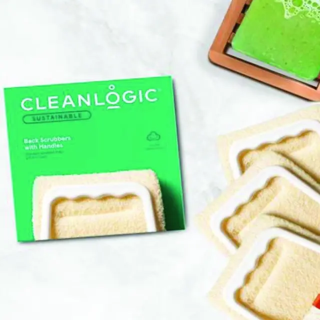 Cleanlogic Sustainable Back ScruBBer With Handles Set of 3 Natural