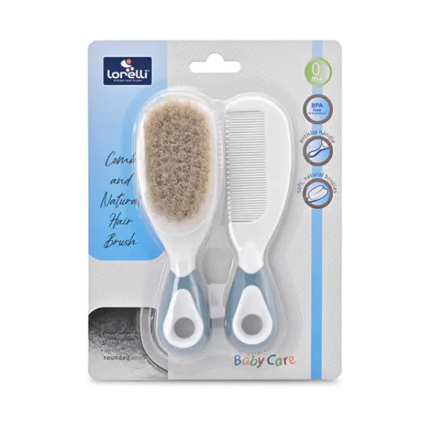 Lorelli Βούρτσα Φυσική Τρίχα Και Χτένα Moonlight Blue 10240350002 2