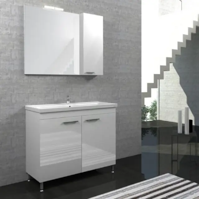 Επιδαπέδιο Έπιπλο Μπάνιου Argo 2 MDF 80cm με Νιπτήρα & Καθρέπτη με Φως