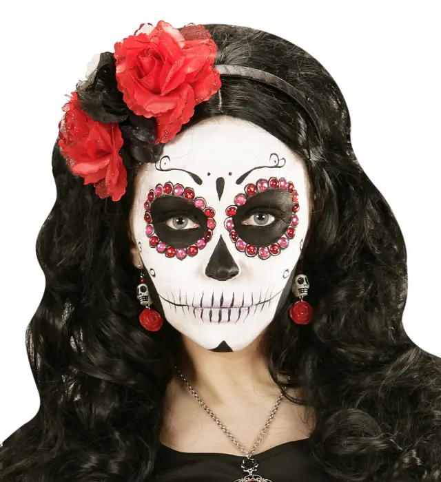 Αποκριάτικο Αξεσουάρ Σκουλαρίκια Azure Skull (Widmann) (W-03506) 2