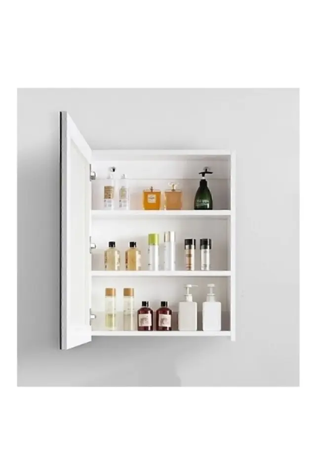 Stewehome Ντουλάπι Μπάνιου με Καθρέφτη Λευκό 40x15x60 cm 3