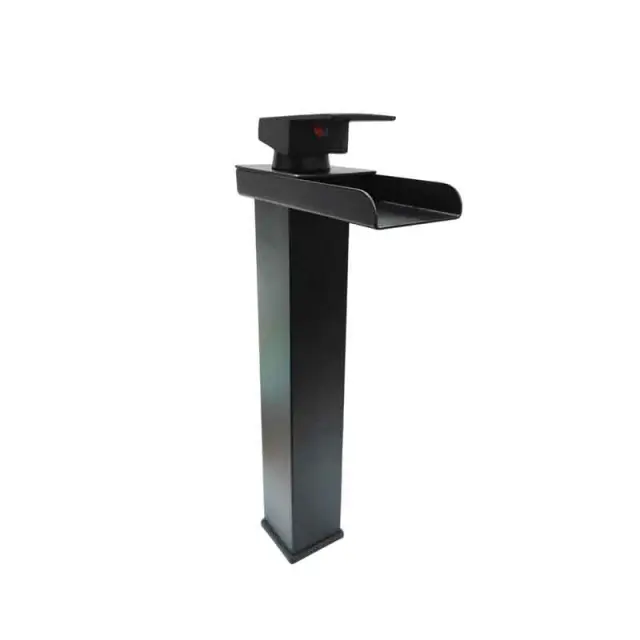 Sanitary Wares Μαύρη Μπαταρία Νιπτήρα με Ρουξούνι Καταρράκτη - Black Basin Faucet with Waterfall Spout 0235015 2