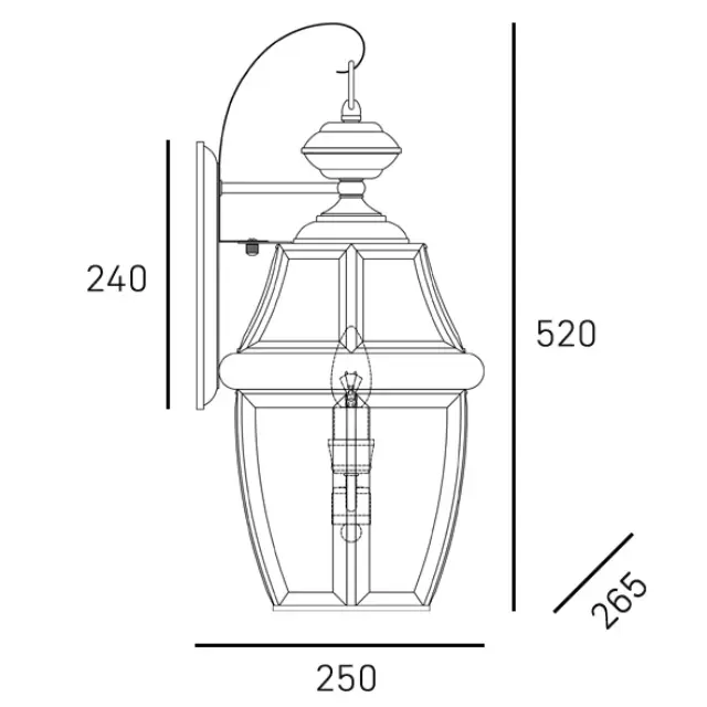 Sconce WHITLEY W02071AU επιτοίχιο φωτιστικό σε χρυσό με κλασική αίσθηση φαναριού 2