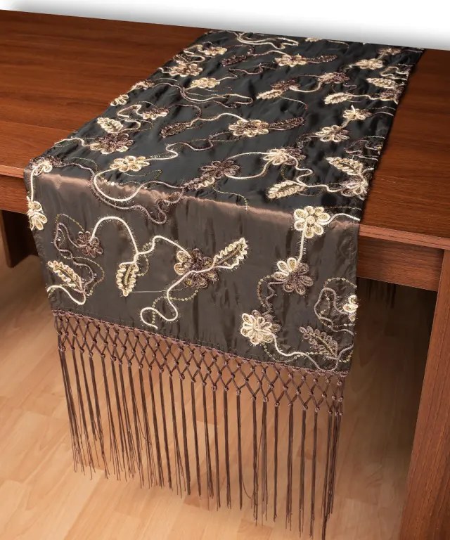 Σατέν τραβέρσα A11 (50cm x 210cm) καφέ - -