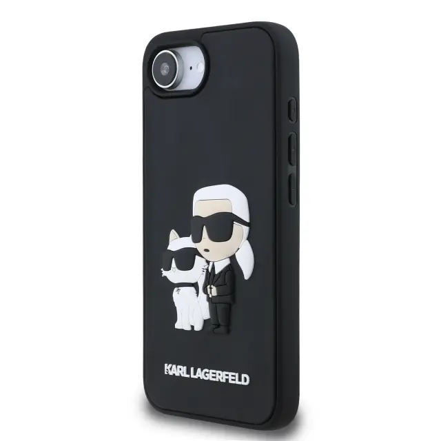 Karl Lagerfeld 3D Rubber Karl and Choupette Case for iPhone 16e/17e Black 2