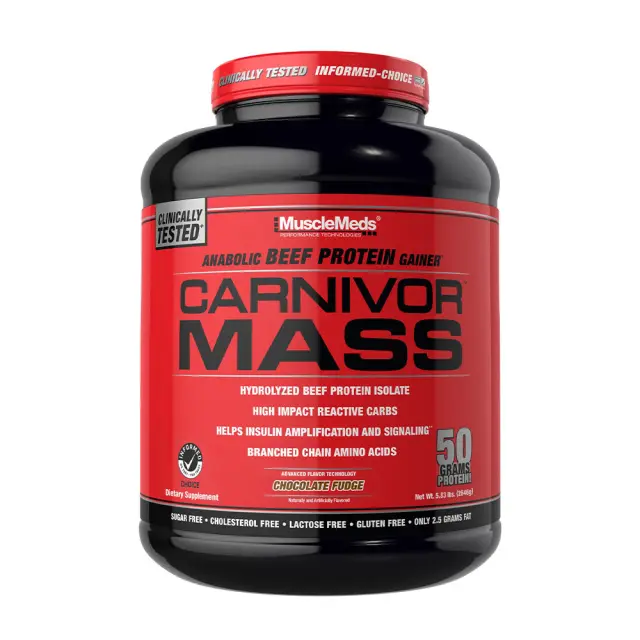 MuscleMeds Carnivor™ Mass 100% Beef Protein Mass Gainer Chocolate Fudge, 14 Servings