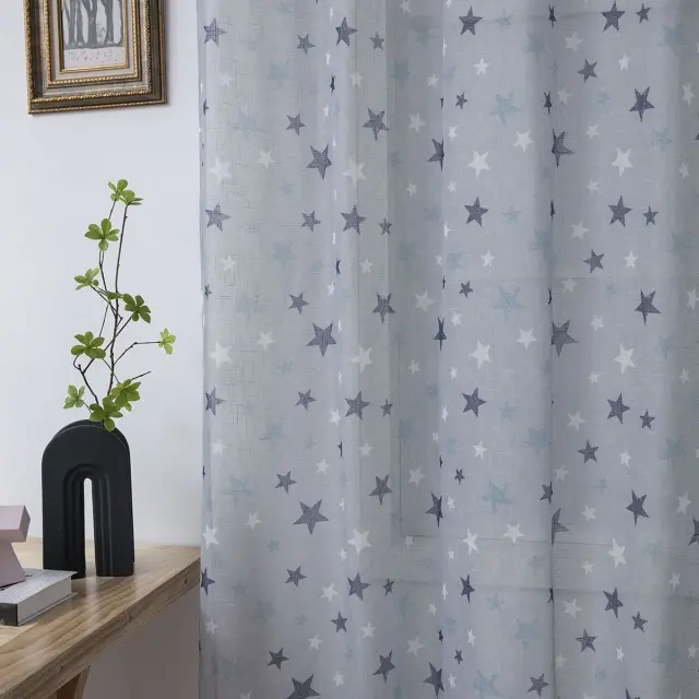 Κουρτίνα Με 16 Κρίκους 280x280 Γάζα Beauty Home 6121 Σιέλ 100% Πολυέστερ 3