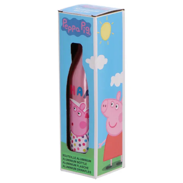 ΠΑΓΟΥΡΙ Peppa Pig Aluminium Drinking Bottle 600ml - Happy 4620-2205 2