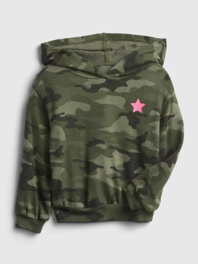 Νηπιακό Softspun Φούτερ με Κουκούλα green camo - 18-24M