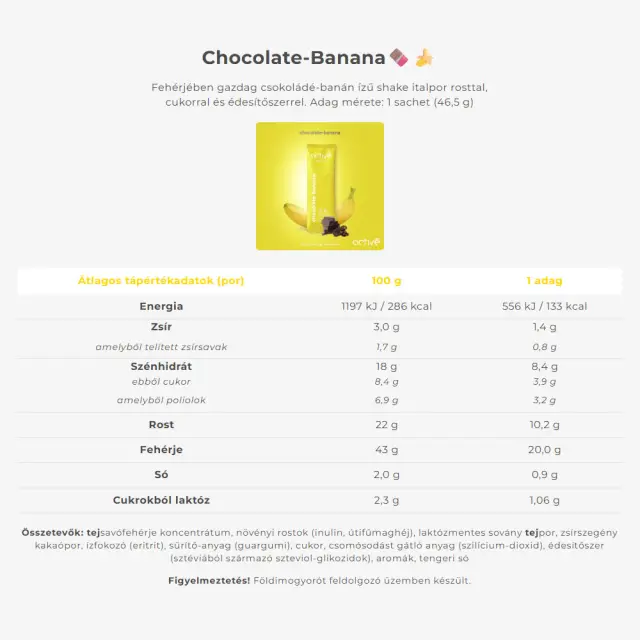 Activé FiberShake Chocolate-banana 2