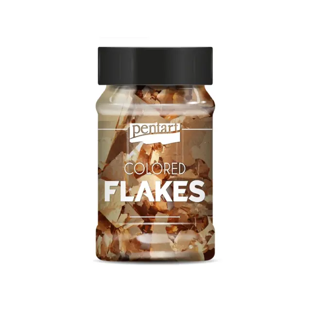 Φύλλα μεταλλικά Nιφάδες χρωματιστές Pentart 100 ml, Rose Gold