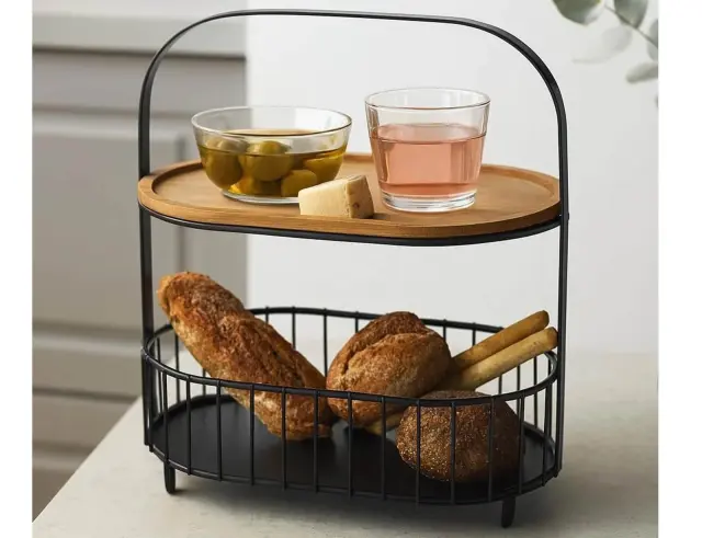 Εταζέρα Excellent Houseware με 2 επίπεδα και διαστάσεις 24x15x25cm - Black 210001640 2