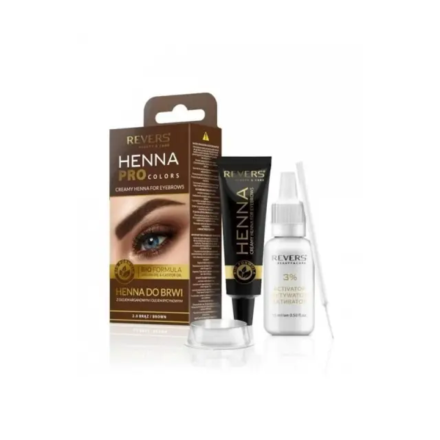 Revers Cosmetics Henna Pro Colors Σετ Περιποίησης Φρυδιών Light Brown