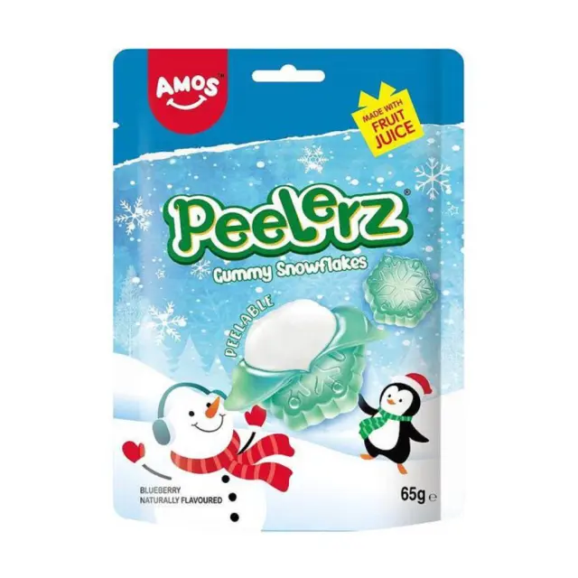 Amos Peelerz Gummy Snowflakes 65gr