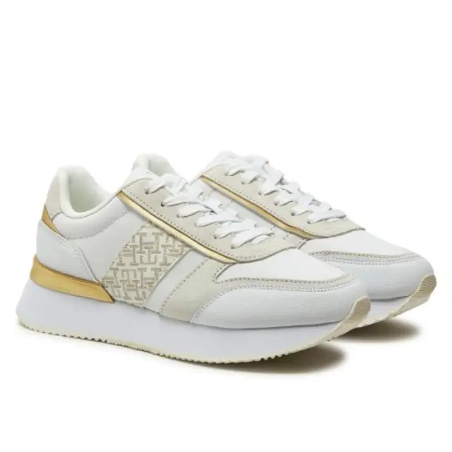 Γυναικεία Δερμάτινα Sneakers Tommy Hilfiger FW0FW08387-0K4 Λευκά Άσπρο - 37 2