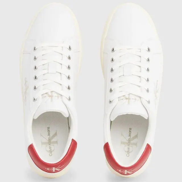 Calvin Klein - Ανδρικά Sneakers Classiccuplowlaceup Lth Ml YM0YM00491-0KV Λευκό - 45 2