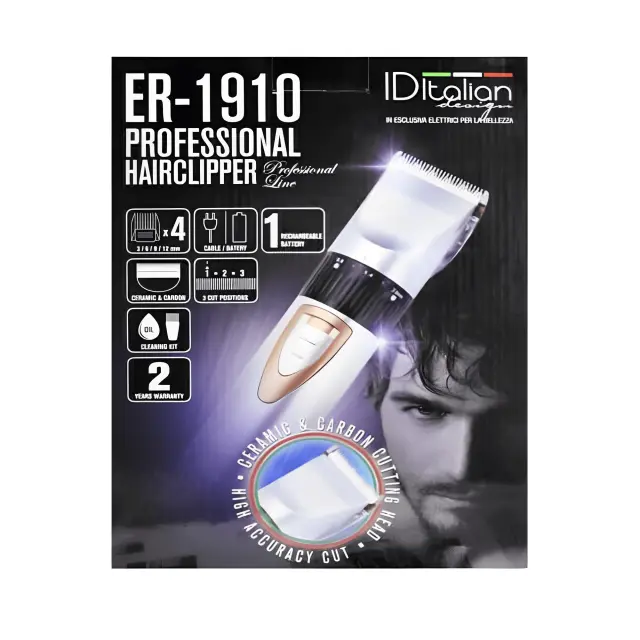 ID Italian ER - 1910 Professional Hairclipper - Κουρευτική Μηχανή Γκρι