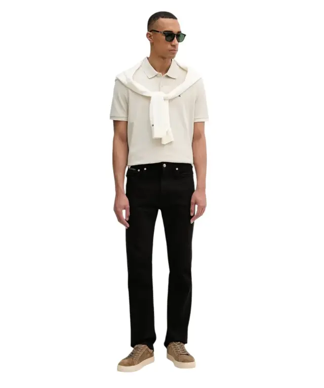 Calvin Klein - Ανδρική Μπλούζα Κοντομάνικη Polo Monogram Pique Plein Air Regular Fit LV040EM269-2JX Μπεζ 2