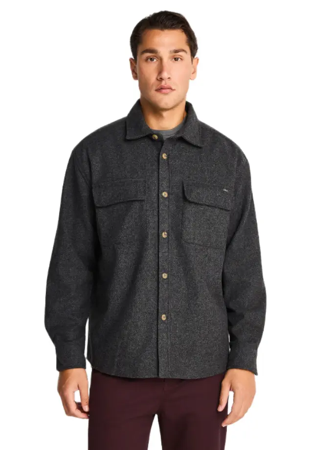 Funky Buddha ανδρικό μάλλινο overshirt πουκάμισο με τσέπες FBM014-010-05-2