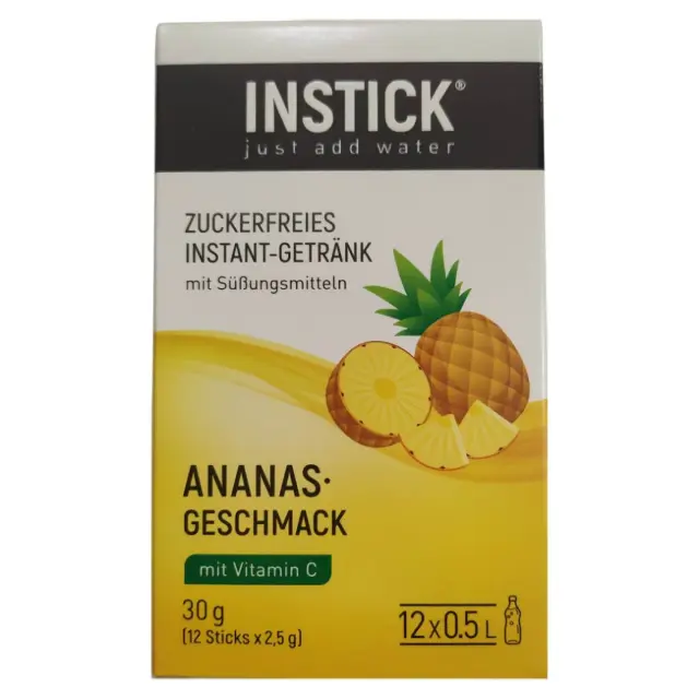 Instick Ρόφημα σε Σκόνη με Γεύση Ανανά 12 Sticks x 2.5g