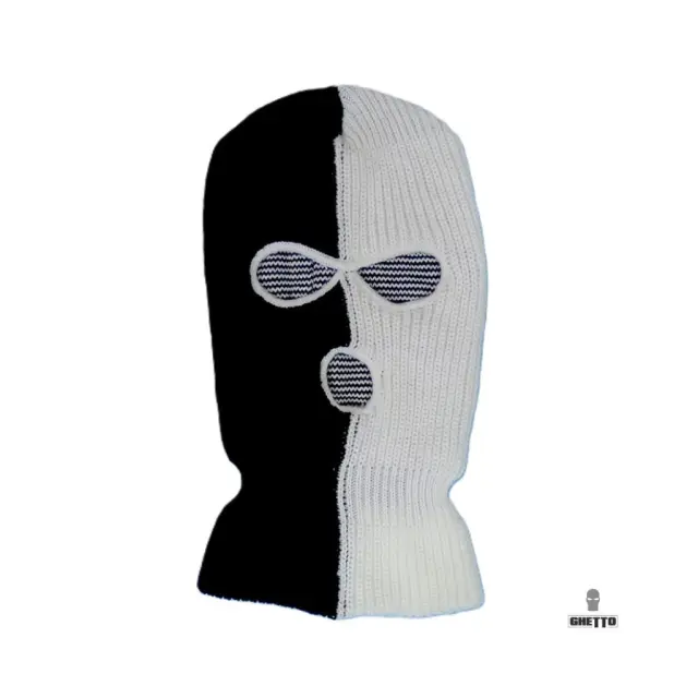 Ghetto Black/White Full Face Cover Double Color 3 Holes