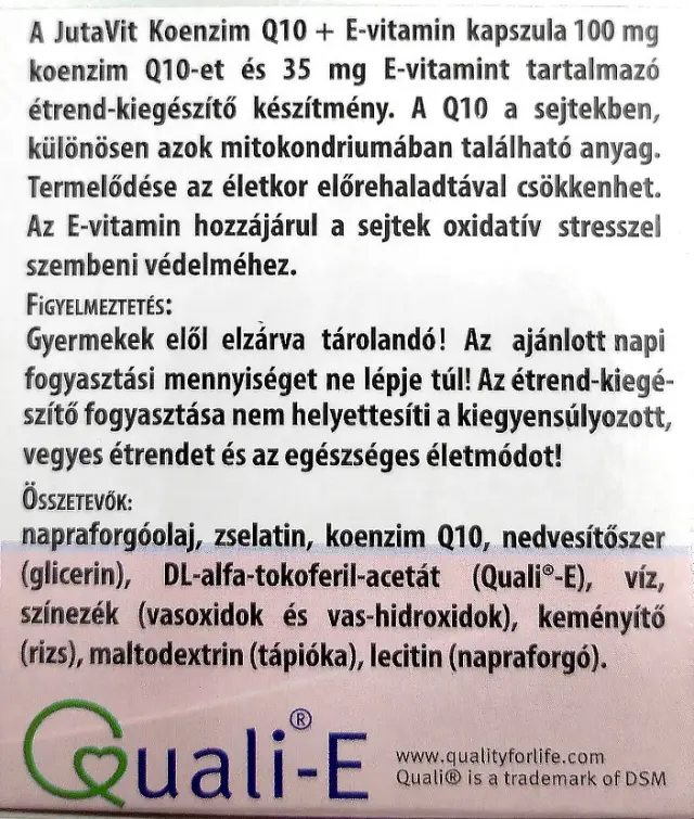JutaVit Coenzyme Q10 100 mg + Vitamin E capsule 3
